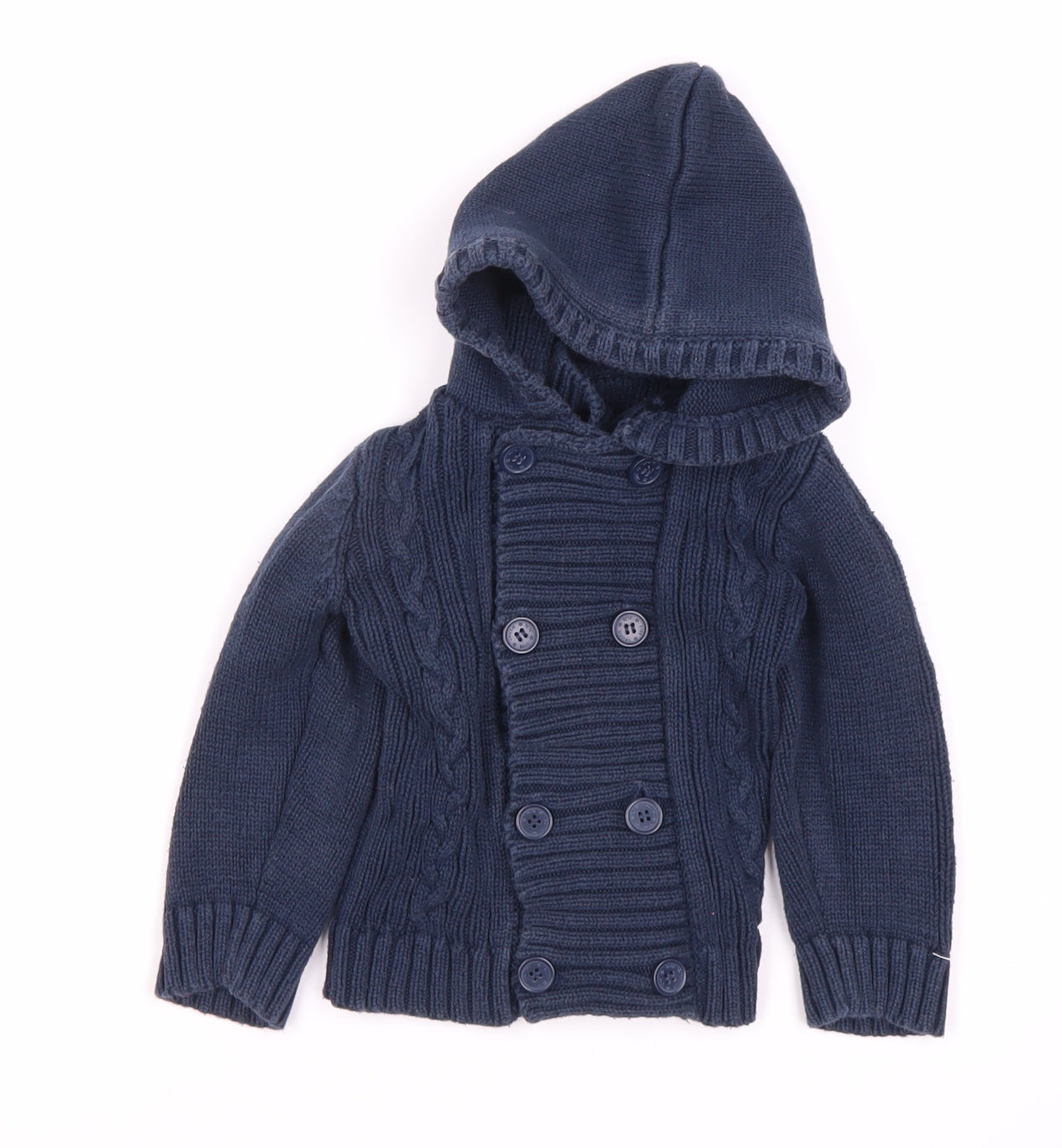 JoJo Maman Bébé Unisex Baby Blue Hooded Cardigan 12-18M