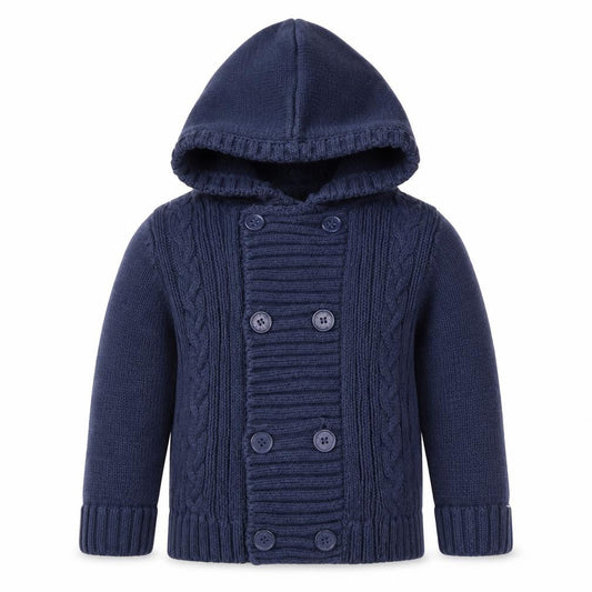 JoJo Maman Bébé Unisex Baby Blue Hooded Cardigan 12-18M