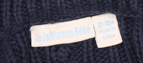 JoJo Maman Bébé Unisex Baby Blue Hooded Cardigan 12-18M