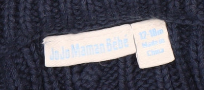 JoJo Maman Bébé Unisex Baby Blue Hooded Cardigan 12-18M
