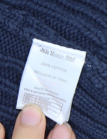 JoJo Maman Bébé Unisex Baby Blue Hooded Cardigan 12-18M