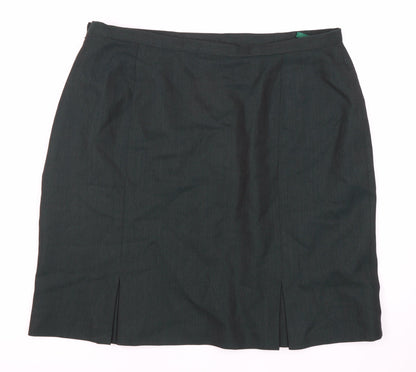 Laura Ashley Women's Green Wool Knee-Length Skirt, Size 18