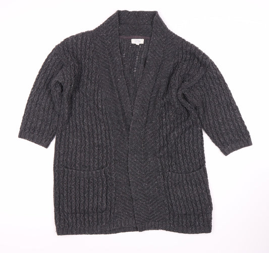 Womens UK Size 8 Fat Face Grey Cardigan Jumper