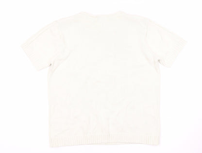 Womens UK Size M Jumper White Pullover Jumper