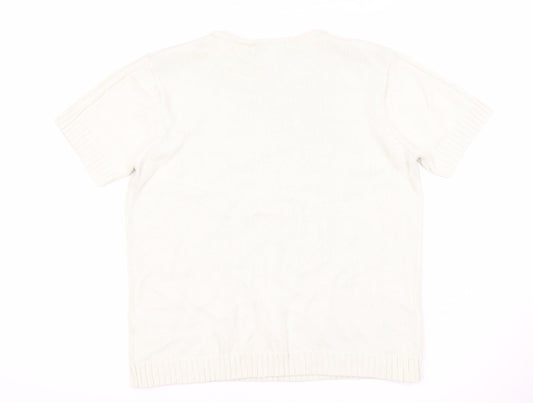 Womens UK Size M Jumper White Pullover Jumper