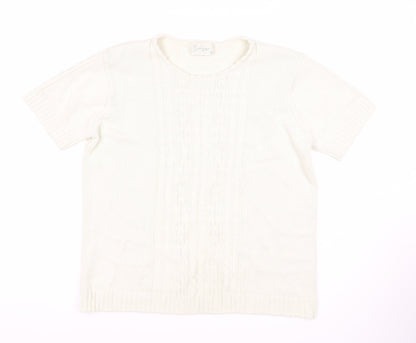 Womens UK Size M Jumper White Pullover Jumper