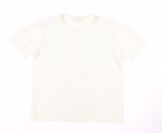 Womens UK Size M Jumper White Pullover Jumper