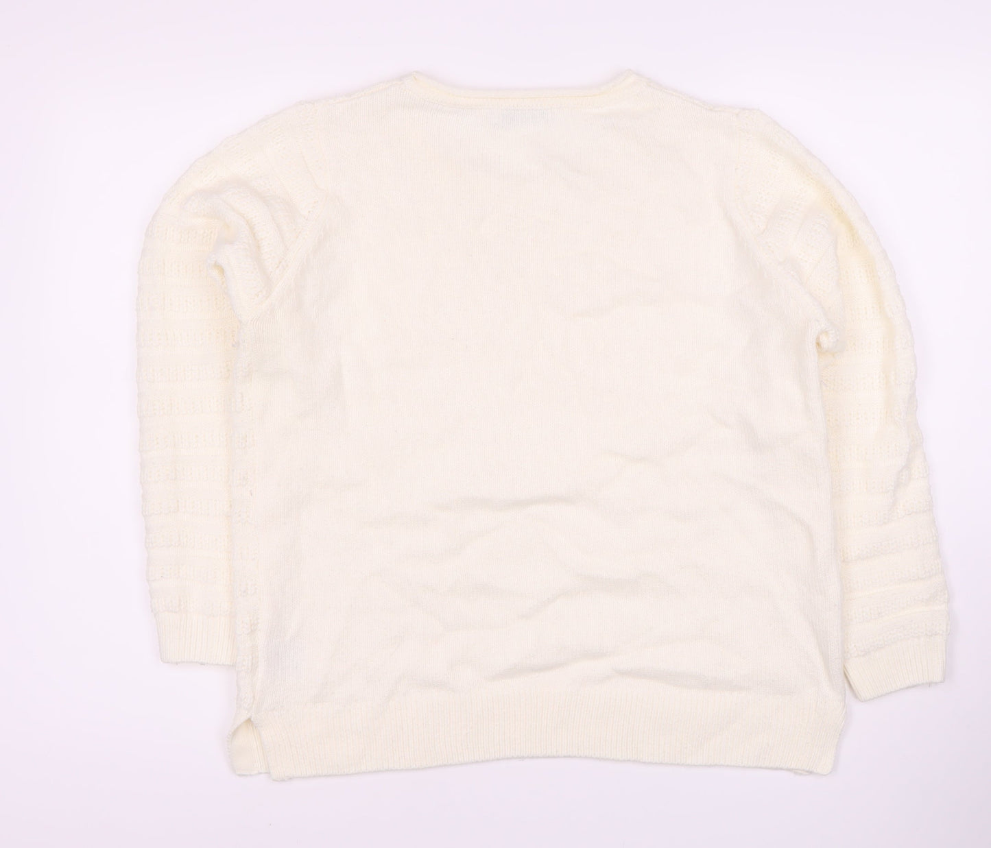 Womens UK Size M Isle Ivory Pullover Jumper
