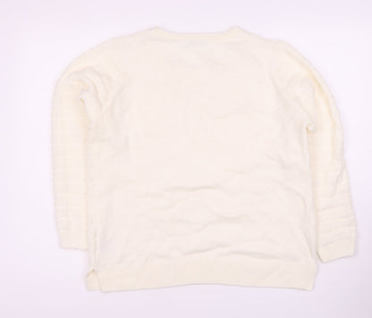 Womens UK Size M Isle Ivory Pullover Jumper