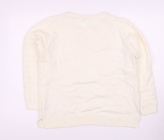 Womens UK Size M Isle Ivory Pullover Jumper