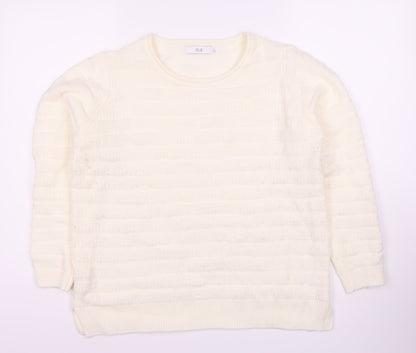 Womens UK Size M Isle Ivory Pullover Jumper
