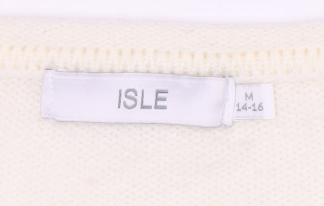 Womens UK Size M Isle Ivory Pullover Jumper