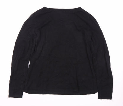 Gap Women's Black M Pullover Jumper - Cheers Graphic