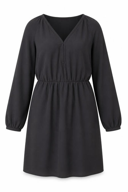 Mango Women's Black Shift Dress S Long Sleeve Classic