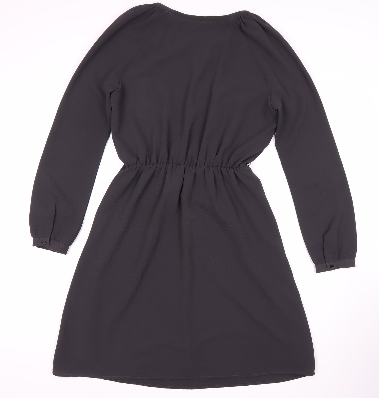 Mango Women's Black Shift Dress S Long Sleeve Classic