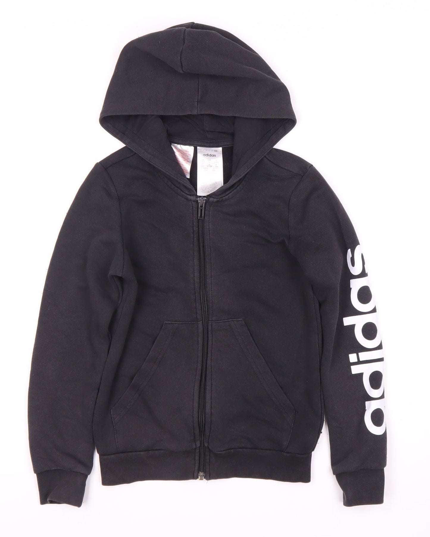 Adidas Boys Black Full Zip Hoodie 9-10 Years