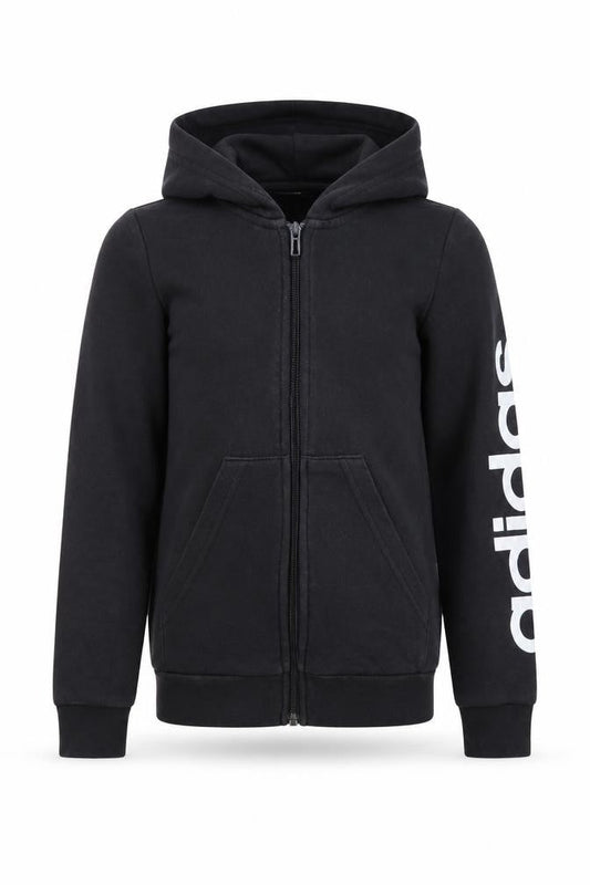 Adidas Boys Black Full Zip Hoodie 9-10 Years