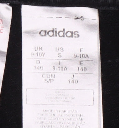 Adidas Boys Black Full Zip Hoodie 9-10 Years