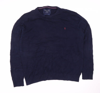 Joules Men's XL Blue Cotton Crew Neck Pullover Jumper