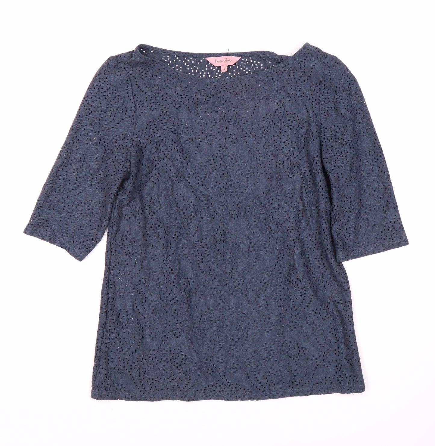 Womens UK Size 8 Lindex Blue Basic Blouse