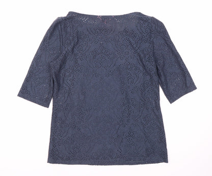 Womens UK Size 8 Lindex Blue Basic Blouse