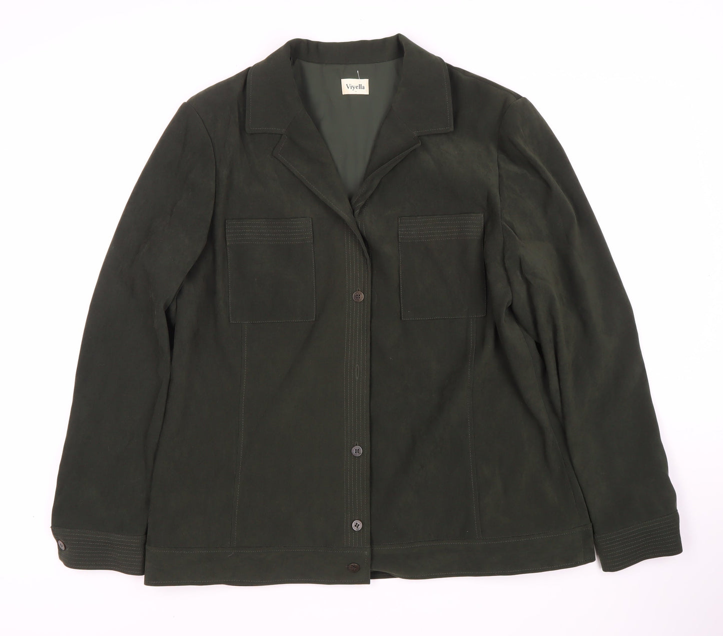 Womens UK Size 16 Viyella Green Basic Jacket