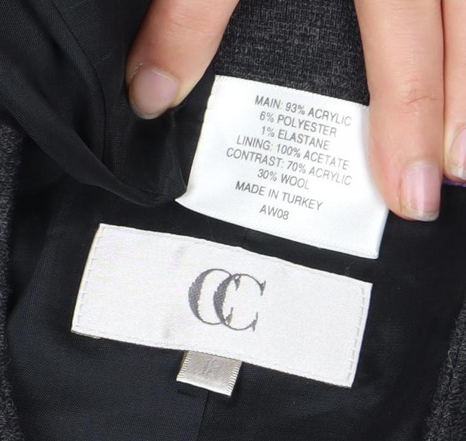 CC Women's Grey Wool Blend Blazer, Classic Fit