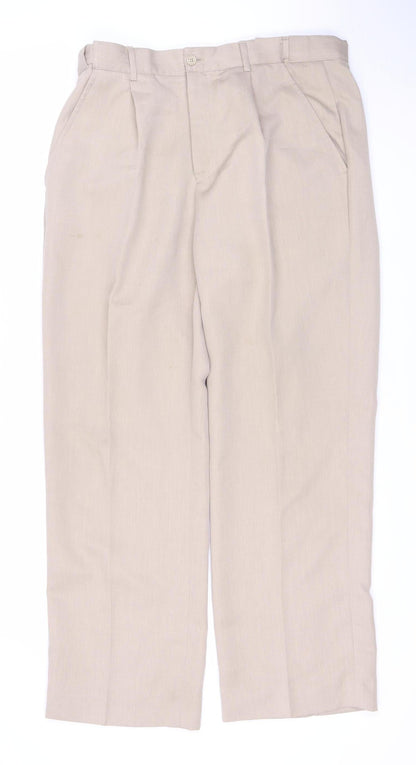 Mens UK Size 34 Cotton Traders   Beige Trousers