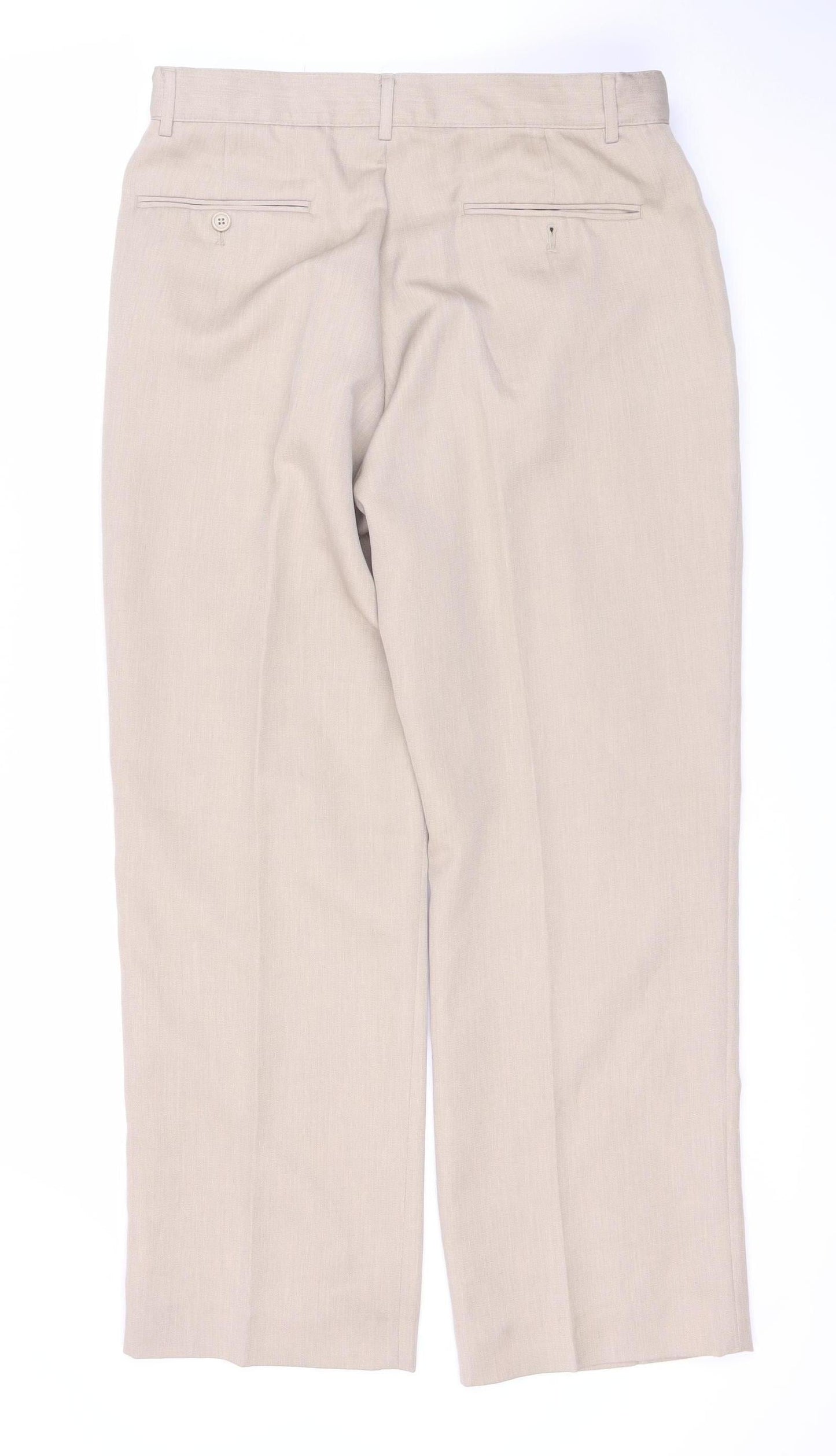 Mens UK Size 34 Cotton Traders   Beige Trousers