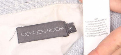 ROCHA John Rocha Men's White Button-Up Shirt M