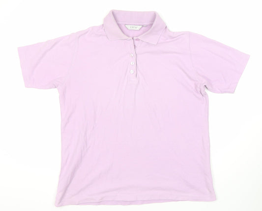 EWM Womens Purple Polo Shirt M, Short Sleeves, Casual