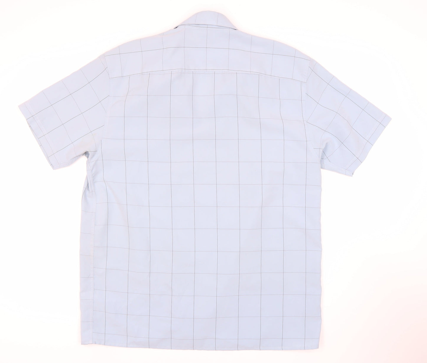 Thomas Nash Men's Blue Check Short Sleeve Shirt M