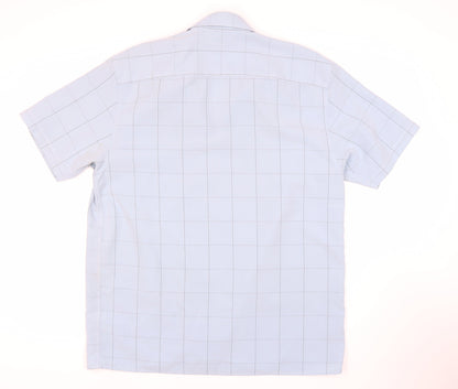 Thomas Nash Men's Blue Check Short Sleeve Shirt M