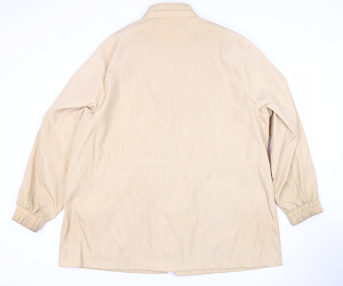 JBC Women's Beige Long Jacket with Zipped Pockets - Size 14