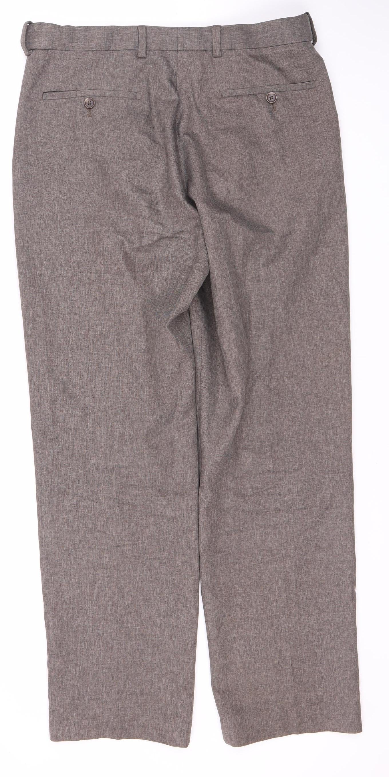 Jack Reid Men's Grey Regular Fit Trousers 32R