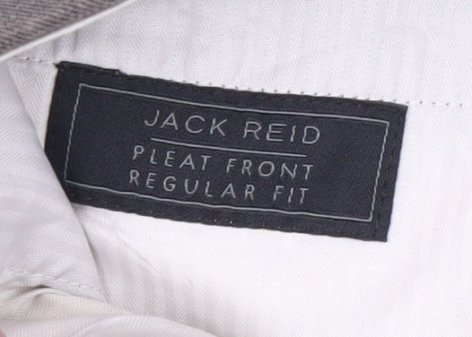 Jack Reid Men's Grey Regular Fit Trousers 32R