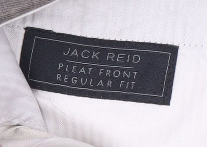 Jack Reid Men's Grey Regular Fit Trousers 32R