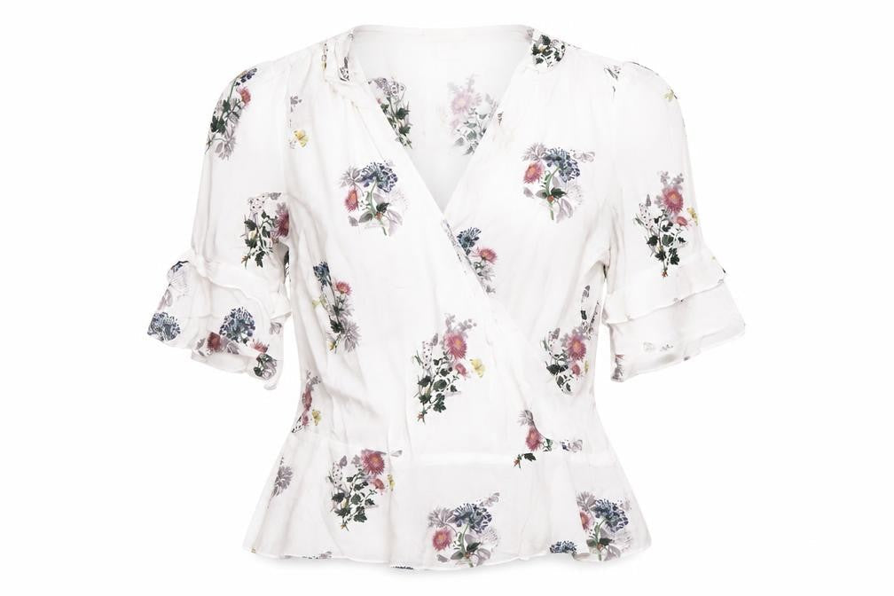 Womens UK Size 10 Oasis Multicoloured Wrap Blouse