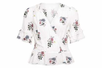 Womens UK Size 10 Oasis Multicoloured Wrap Blouse