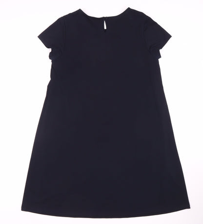 BHS Women's Black A-Line Dress Size 12 Short Sleeve