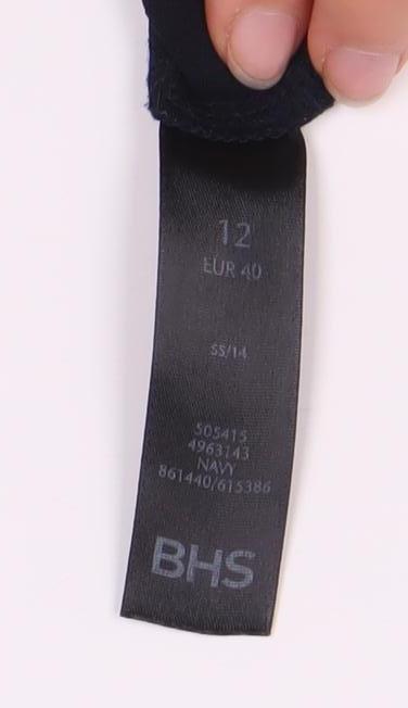 BHS Women's Black A-Line Dress Size 12 Short Sleeve