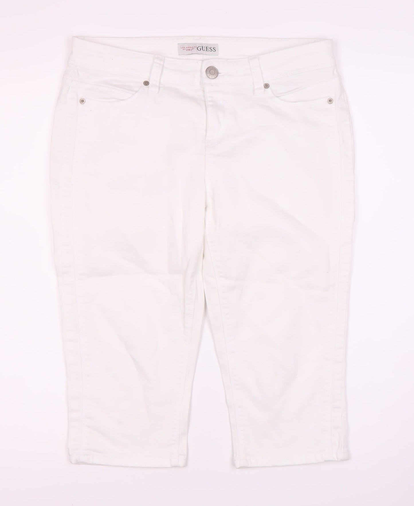 GUESS Women's White Cropped Denim Jeans Size 2