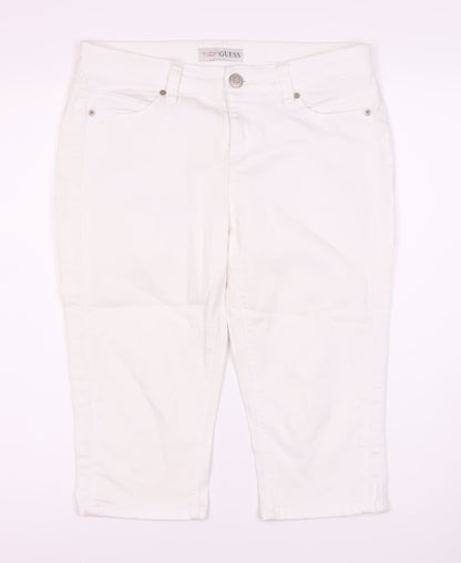 GUESS Women's White Cropped Denim Jeans Size 2