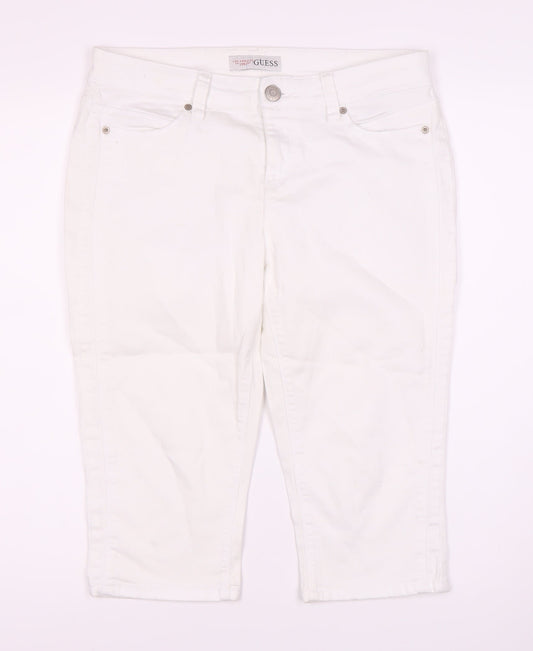 GUESS Women's White Cropped Denim Jeans Size 2