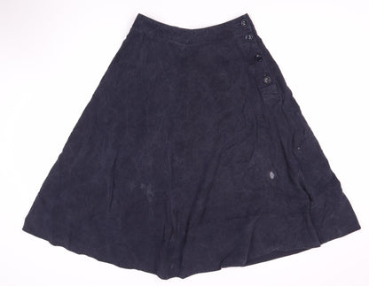 Hobbs Women's Blue Wool A-Line Midi Skirt Size 8