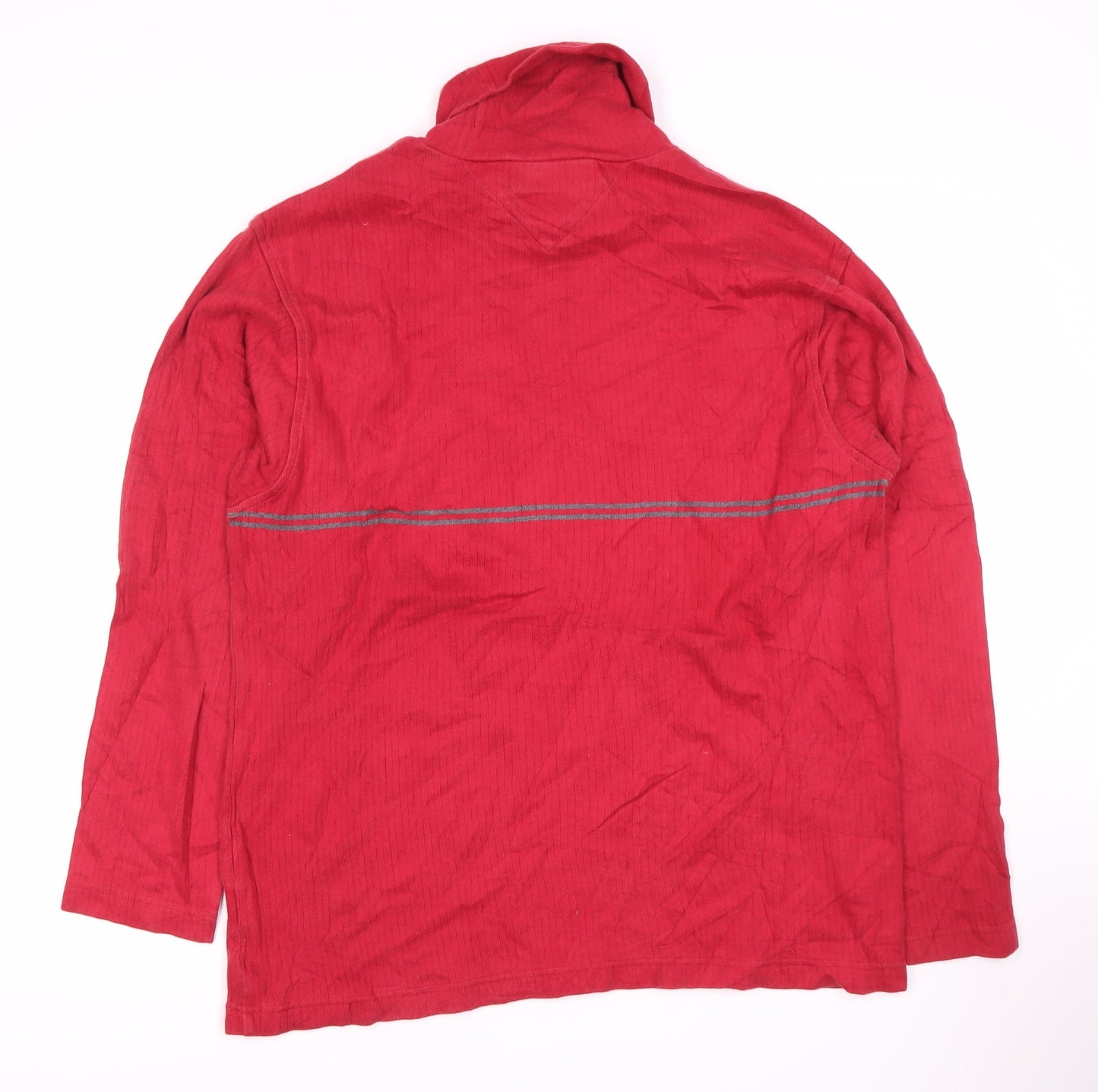 Tommy Hilfiger Men's Red Pullover Sweatshirt, L, Logo Accent