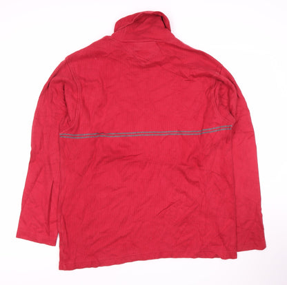 Tommy Hilfiger Men's Red Pullover Sweatshirt, L, Logo Accent