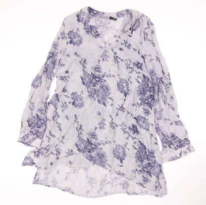 Womens UK Size 10 IZABEL LONDON Blue Basic Blouse