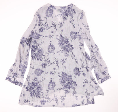 Womens UK Size 10 IZABEL LONDON Blue Basic Blouse