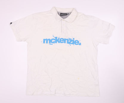 McKenzie Men's White XL Polo Shirt with Logo